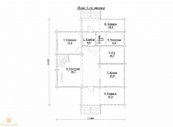 Двухэтажный дом из бруса 192х145 с террасой 1