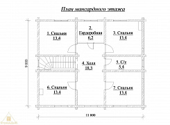 Двухэтажный дом из бруса 192х145 с террасой 2