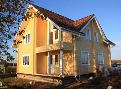 Двухэтажный дом из бруса 192х130 с террасой и балконом 0 Двухэтажный дом из бруса 192х130 с террасой и балконом 0