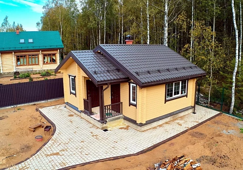 Баня из бруса 192х145 с крыльцом 0