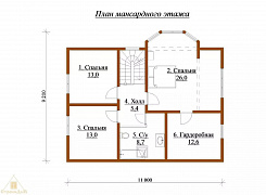 Двухэтажный дом из бруса 192х145 с крыльцом 3