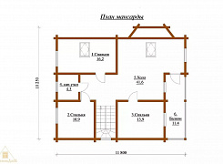 Двухэтажный дом из бруса 188х130 с крыльцом и террасой 2