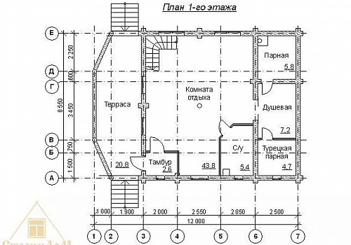 Двухэтажный деревянный дом с террасой и балконом 2 Двухэтажный деревянный дом с террасой и балконом 2