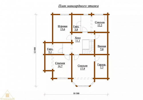Двухэтажный дом из бруса 192х145 с террасой, кухней-гостиной 1